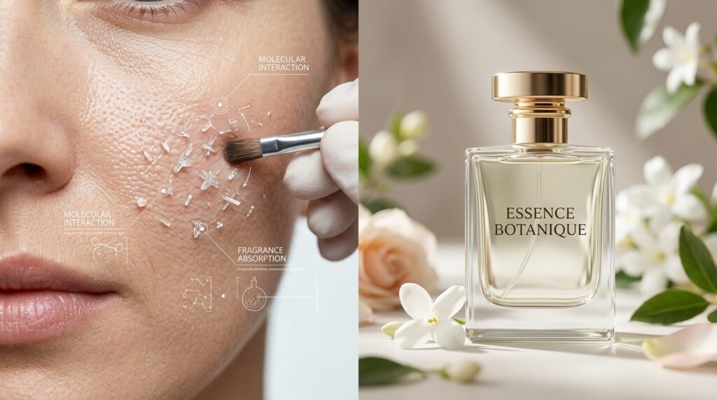 Scientific beauty concept photography: Split-screen style sh