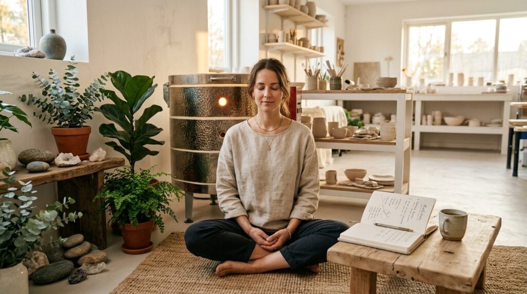 Photorealistic image of a holistic wellness practitioner in 