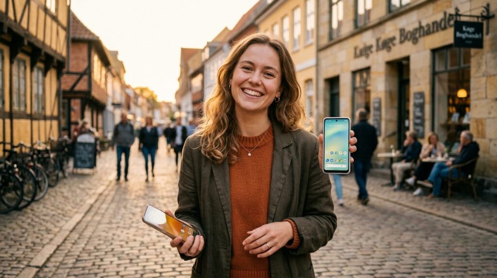 Professional lifestyle photograph, 16:9 ratio, young woman i